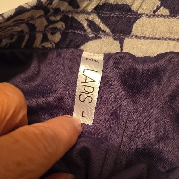 Lapis A-line Midi Skirt in Purple and White L - Picture 2 of 4